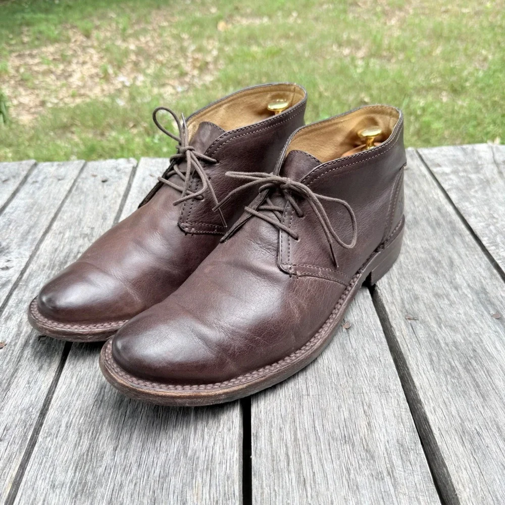 Frye Oliver Chukka Boots Mens 11.5 D Dark Brown Leather Lace Up 87820 4003 F 10
